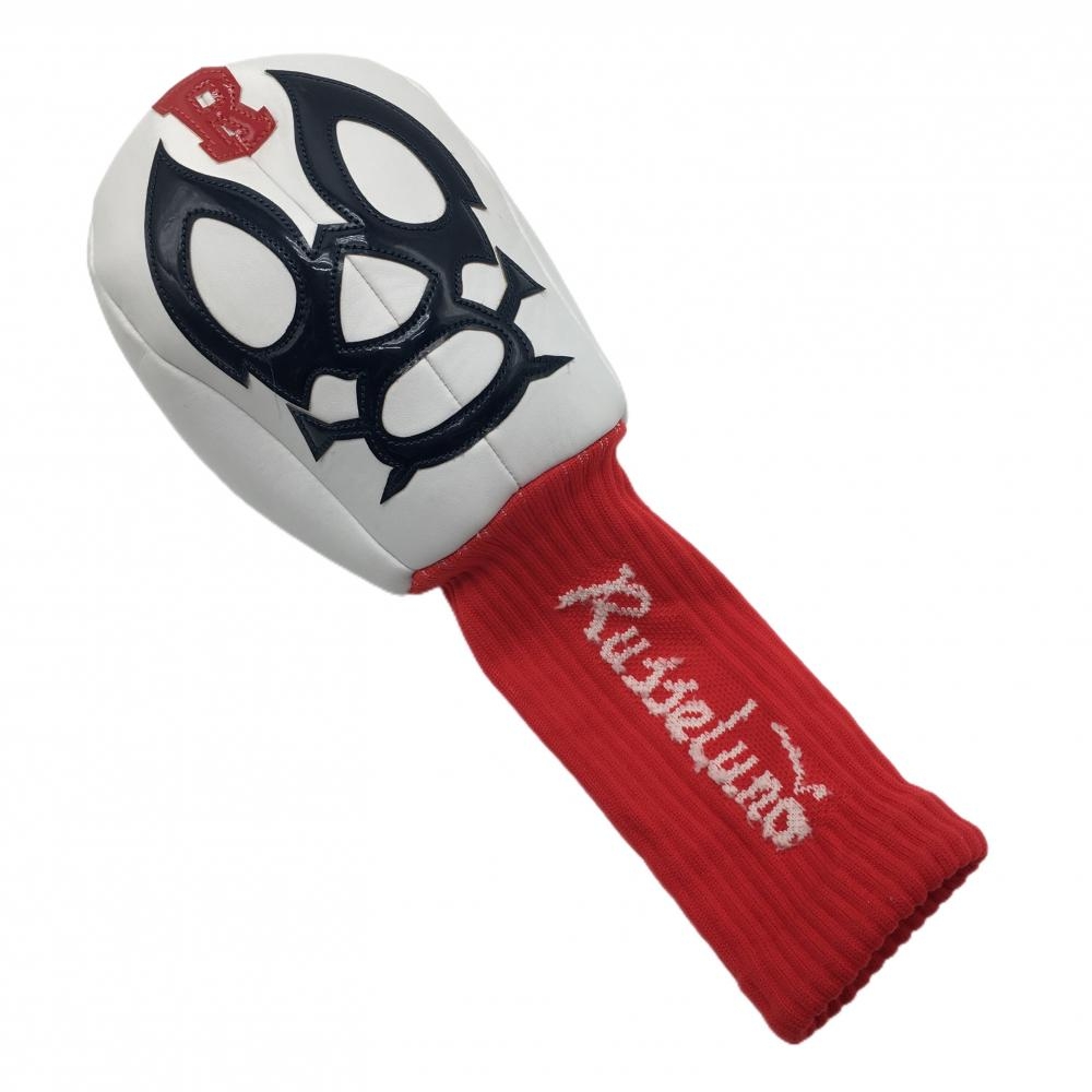 【美品】ラッセルノ ヘッドカバー(DR) 白×レッド ルチャマスクゴルフ RUSSELUNO