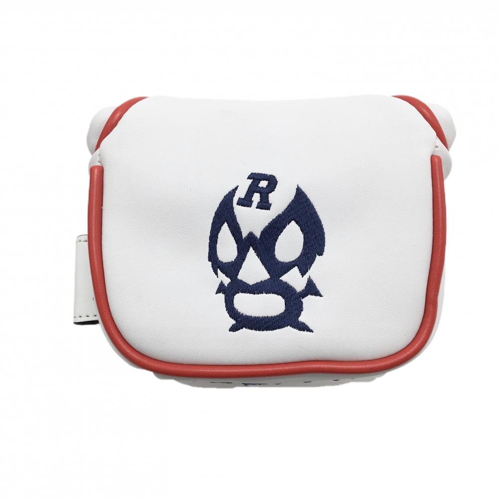 【超美品】ラッセルノ パターカバー 白×レッド×ネイビー ルチャマスク マレット型 ヘッドカバー ゴルフ RUSSELUNO