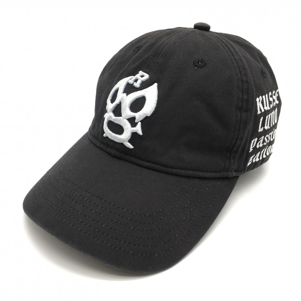 ラッセルノ キャップ 黒×白 立体ルチャマスク F  ゴルフウェア RUSSELUNO
