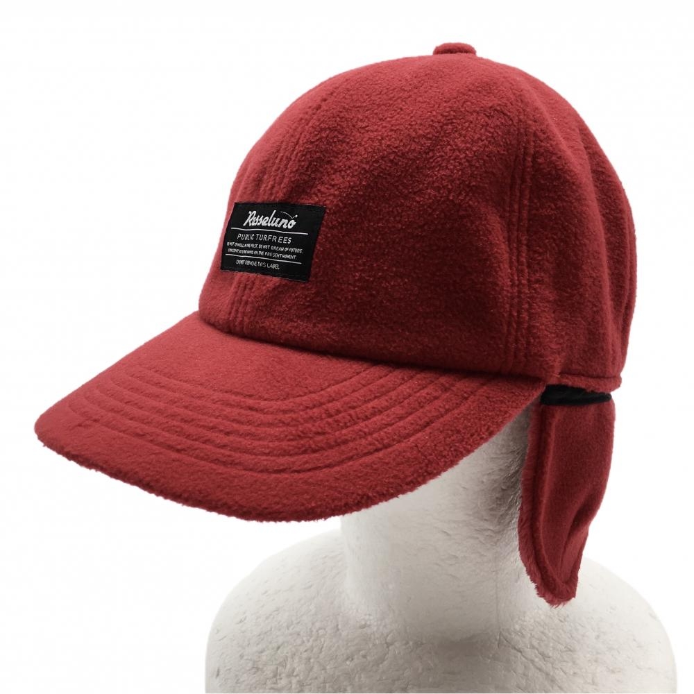 【超美品】ラッセルノ フリースキャップ レッド イヤーマフ付  F  ゴルフウェア RUSSELUNO