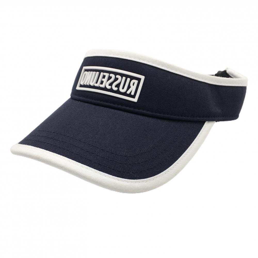 【美品】ラッセルノ サンバイザー ネイビー×白 立体ロゴ CIDAM  F  ゴルフウェア RUSSELUNO