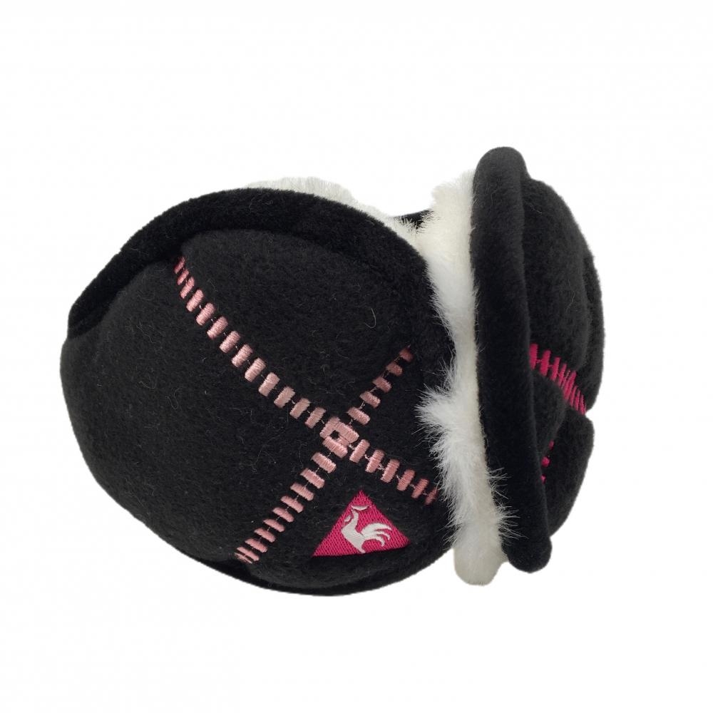 【超美品】ルコック イヤーマフ 黒×ピンク 耳当て 内側ファー  ゴルフウェア le coq sportif