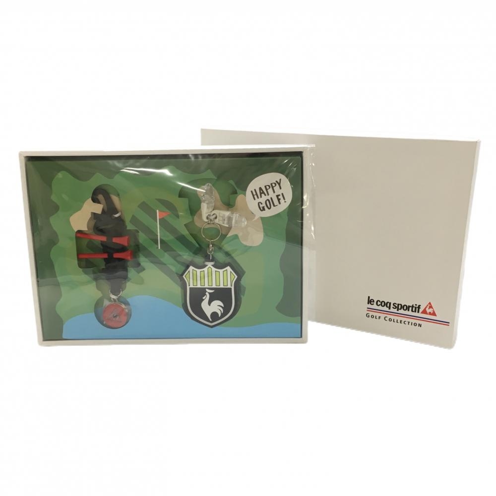 【新品】ルコックゴルフ 2点セット(パターカバーキャッチャー×ティーホルダー＆マーカー) 黒 ロゴゴルフ le coq sportif