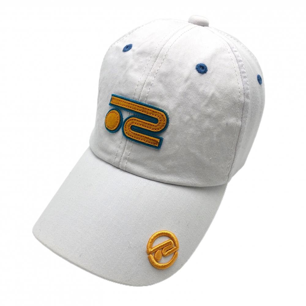 ロサーセン キャップ 白×イエロー系 ロゴ  40  ゴルフウェア Rosasen