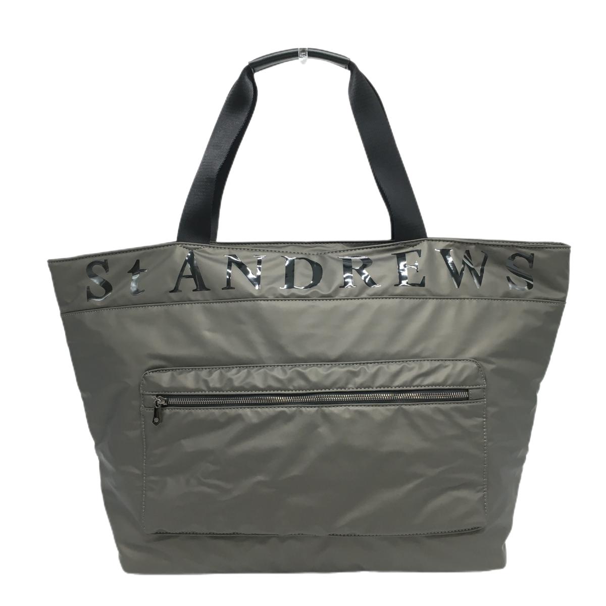 【超美品】セントアンドリュース ロッカーバッグ ブラウン×黒 ビッグロゴ ビッグトートバッグ ゴルフ St ANDREWS