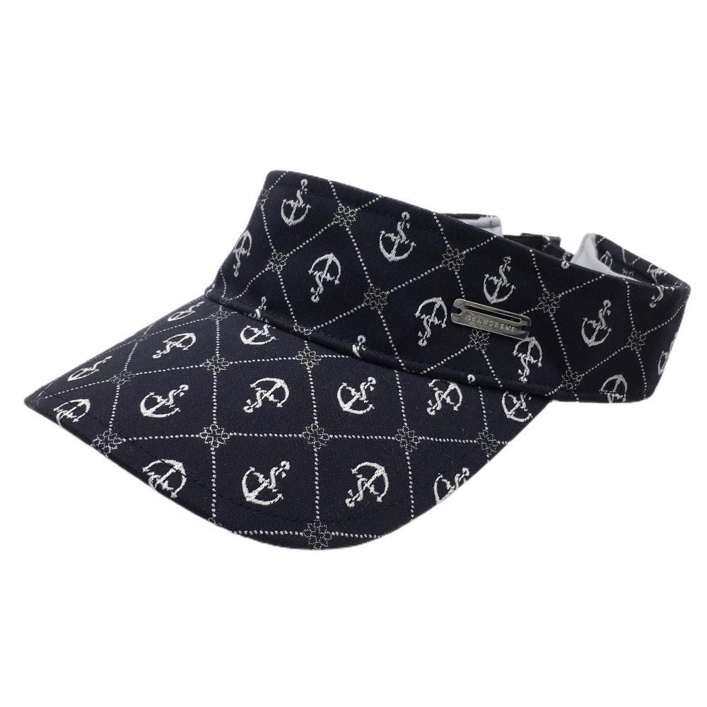 【超美品】セントアンドリュース サンバイザー ネイビー×ライトグレー イカリ総柄  FR  ゴルフウェア 2024年モデル St ANDREWS