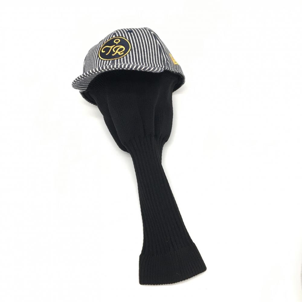 【超美品】ニューエラ×ジュンアンドロぺ キャップ型ヘッドカバー(DR) ネイビー×白 ストライプ ドライバー ティー装着可ゴルフ New Era