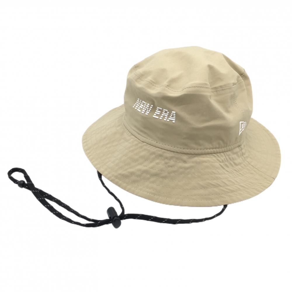 【超美品】ニューエラ ハット ベージュ×白 GORE-TEX 紐着脱可 MEDIUM/LARGE  ゴルフウェア New Era 画像