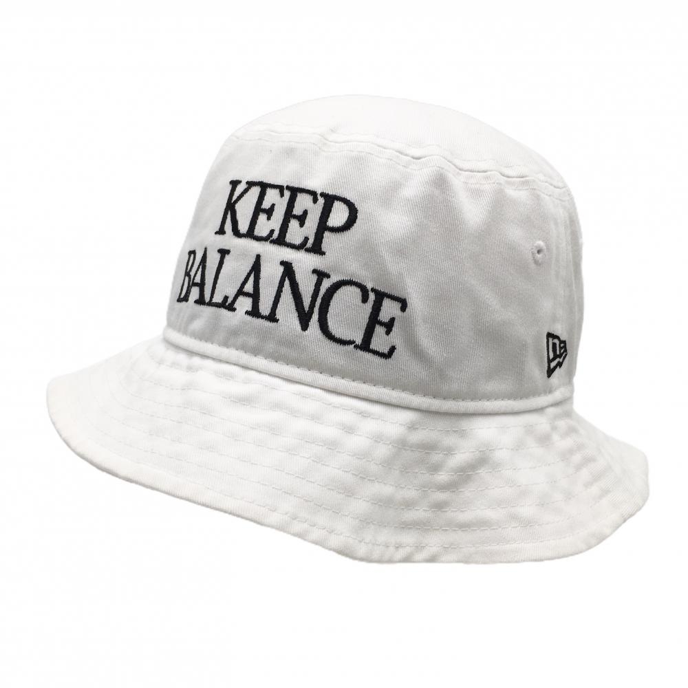 【美品】ニューエラ ハット 白×黒 ロゴ刺しゅう  ゴルフウェア New Era