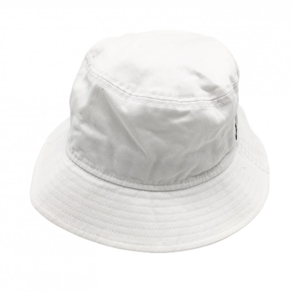 【美品】ニューエラ ハット 白 ロゴ刺しゅう黒 LARGE/XLARGE  ゴルフウェア New Era