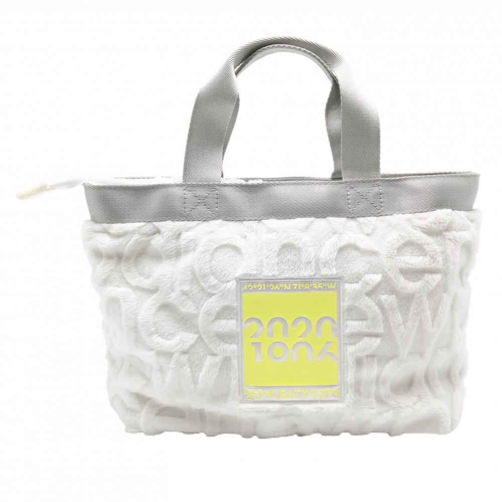 【美品】ニューバランスゴルフ カートバッグ 白×グレー ボア ロゴ総柄 ゴルフ New Balance