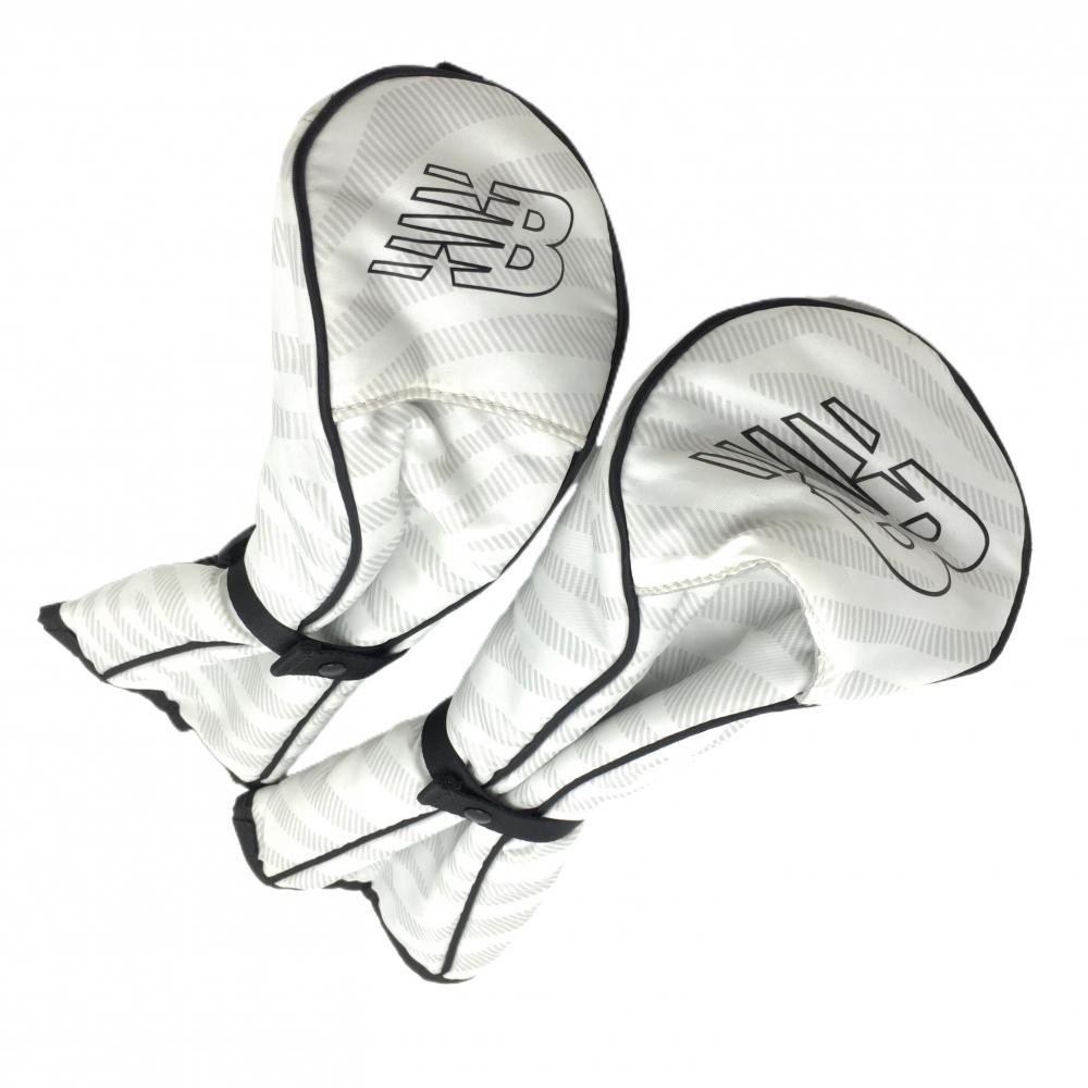 ニューバランスゴルフ ヘッドカバー2点セット(DR FW) 白×グレー ゼブラ風 ゴルフ New Balance