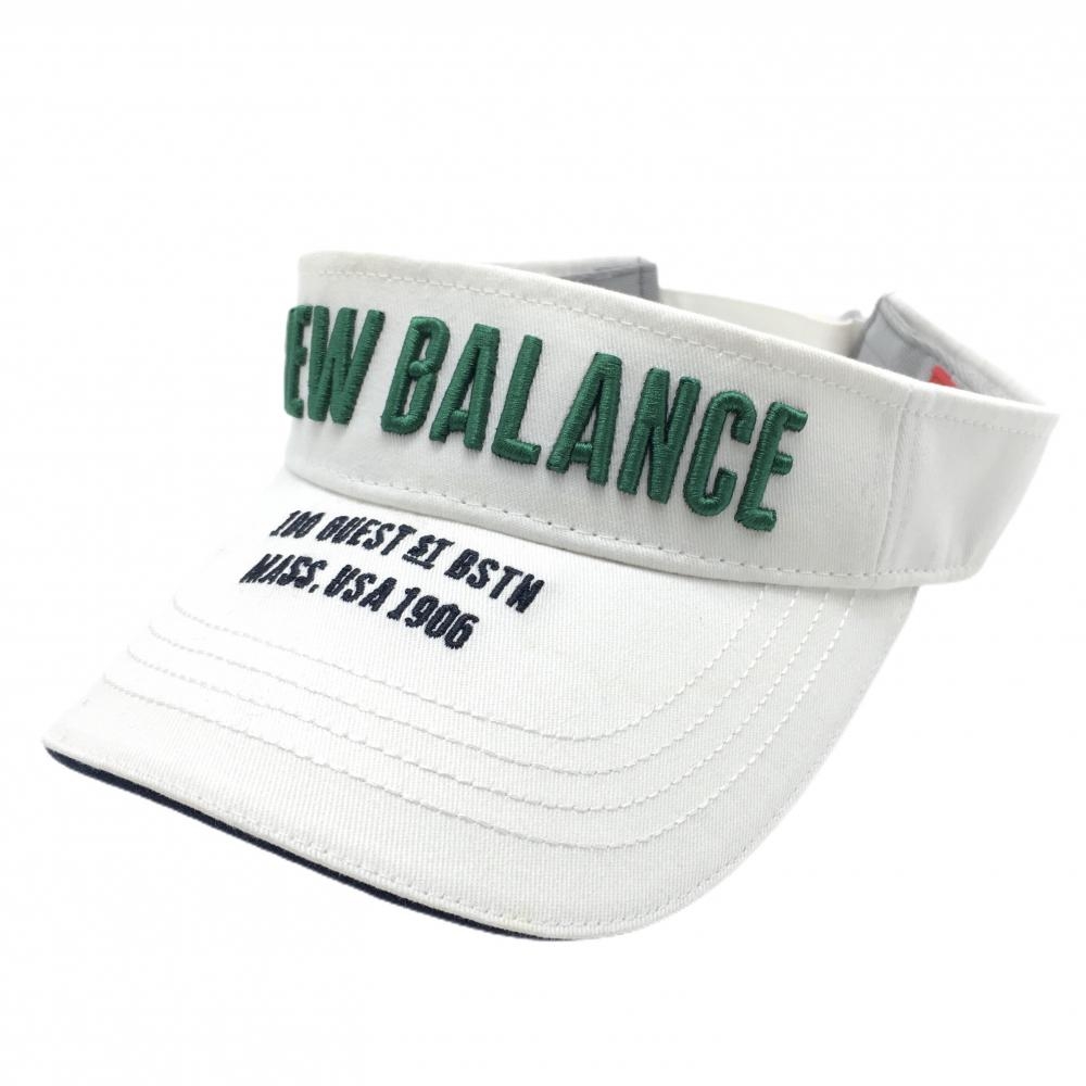 ニューバランスゴルフ サンバイザー 白×グリーン×ダークネイビー 立体ロゴ刺しゅう FR  ゴルフウェア New Balance