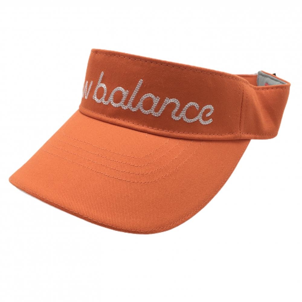 【超美品】ニューバランスゴルフ サンバイザー オレンジ×白 ロゴ刺しゅう FR   ゴルフウェア New Balance