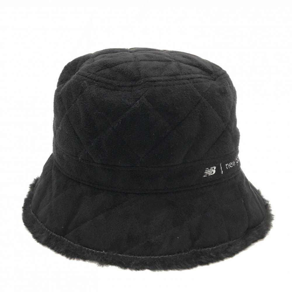 【美品】ニューバランスゴルフ バケットハット 黒 キルティング 一部フェイクファー  FR  ゴルフウェア 2024年モデル New Balance