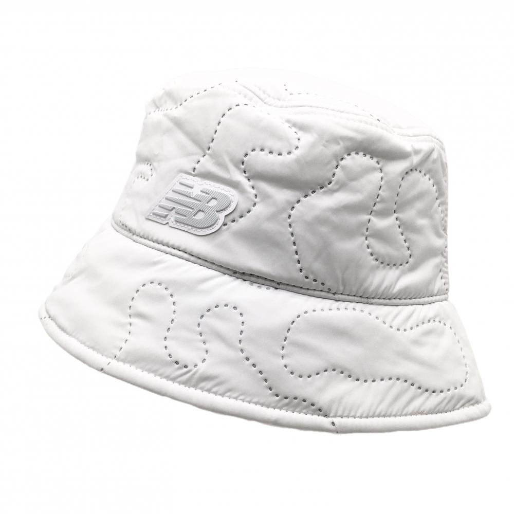 【超美品】ニューバランスゴルフ バケットハット 白 ステッチ調総柄  FR  ゴルフウェア 2024年モデル New Balance