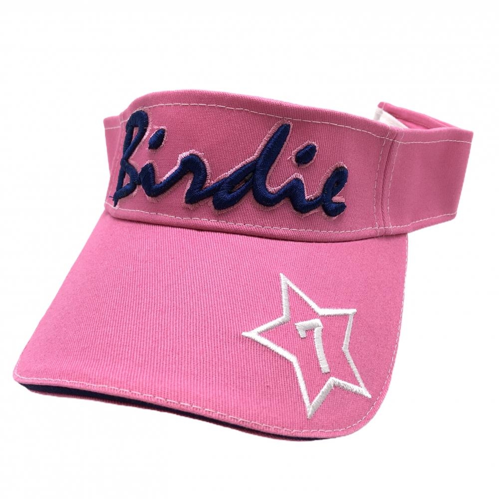 【未使用品】バーディーハント サンバイザー ピンク×ネイビー 立体ロゴ刺しゅう つば星  ゴルフウェア Birdie hunt