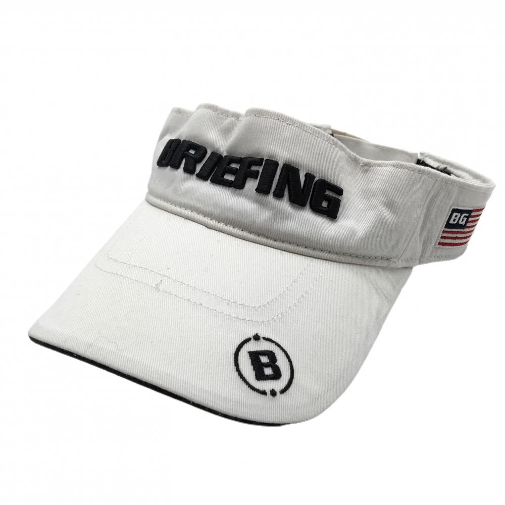ブリーフィング サンバイザー 白×黒 立体ロゴ刺しゅう FREE  ゴルフウェア 2024年モデル BRIEFING
