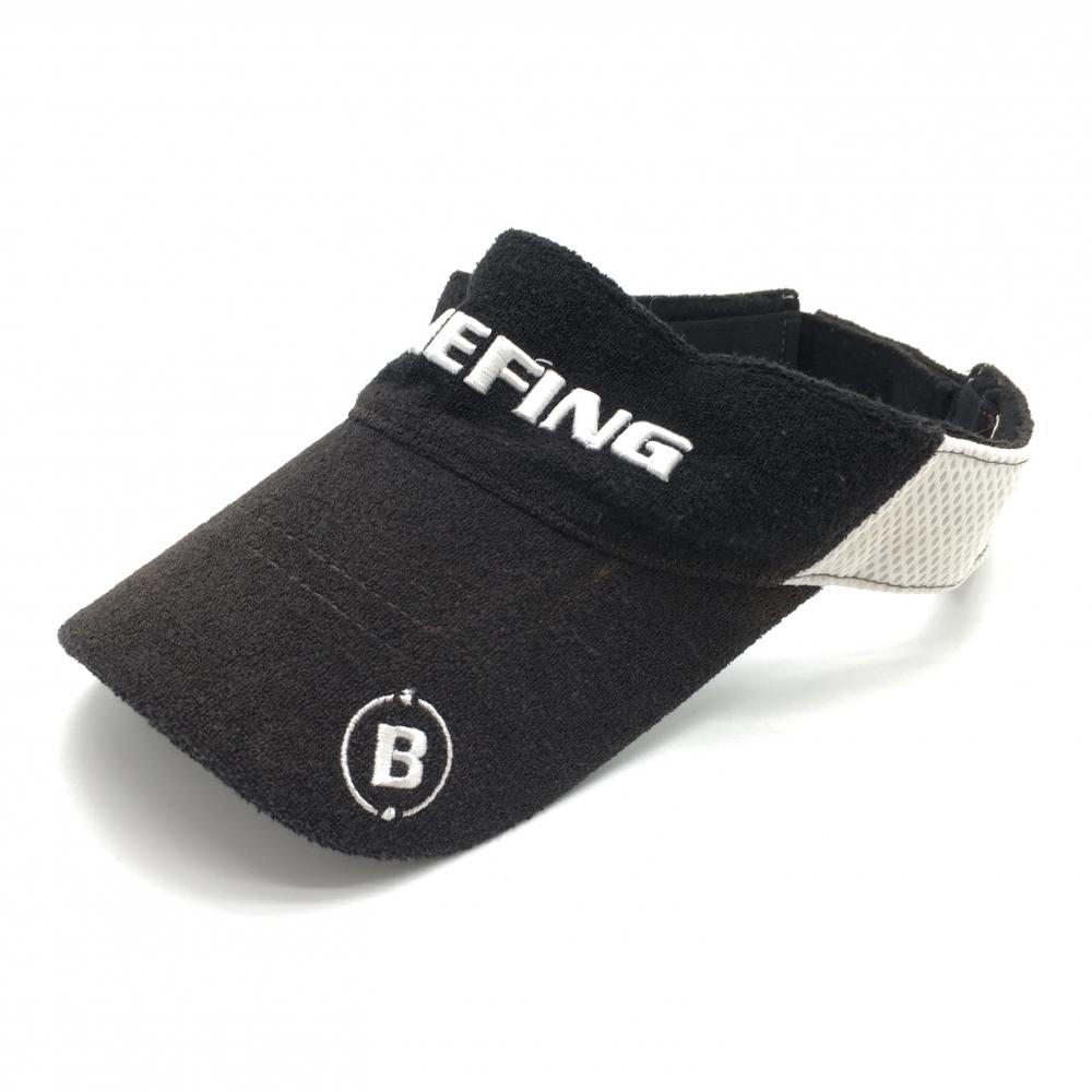 ブリーフィング サンバイザー 黒×白 パイル地 サイドメッシュ  FREE  ゴルフウェア BRIEFING