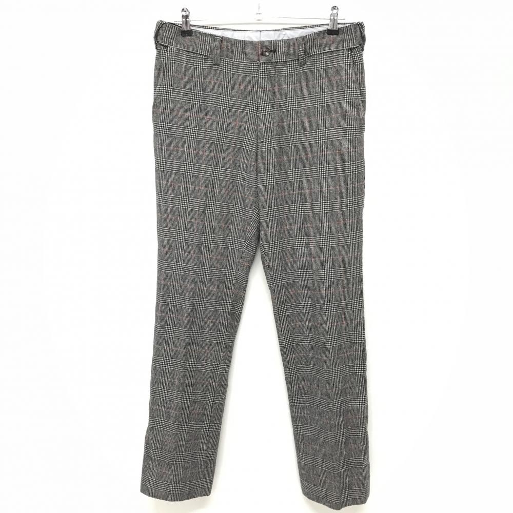 アダバット ウールパンツ 白×黒 チェック柄 バックロゴ  メンズ 85 ゴルフウェア adabat