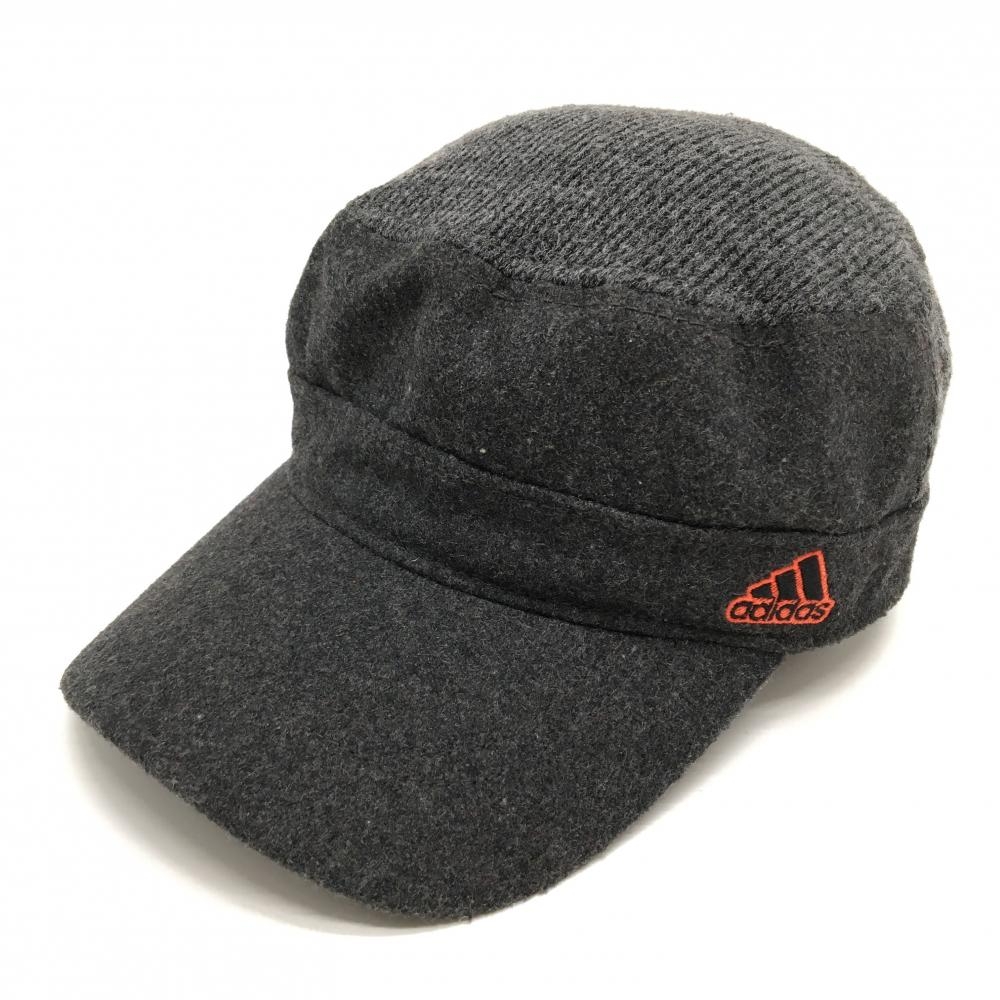 【美品】アディダス ワークキャップ グレー ロゴ刺しゅう メンズ  ゴルフウェア adidas