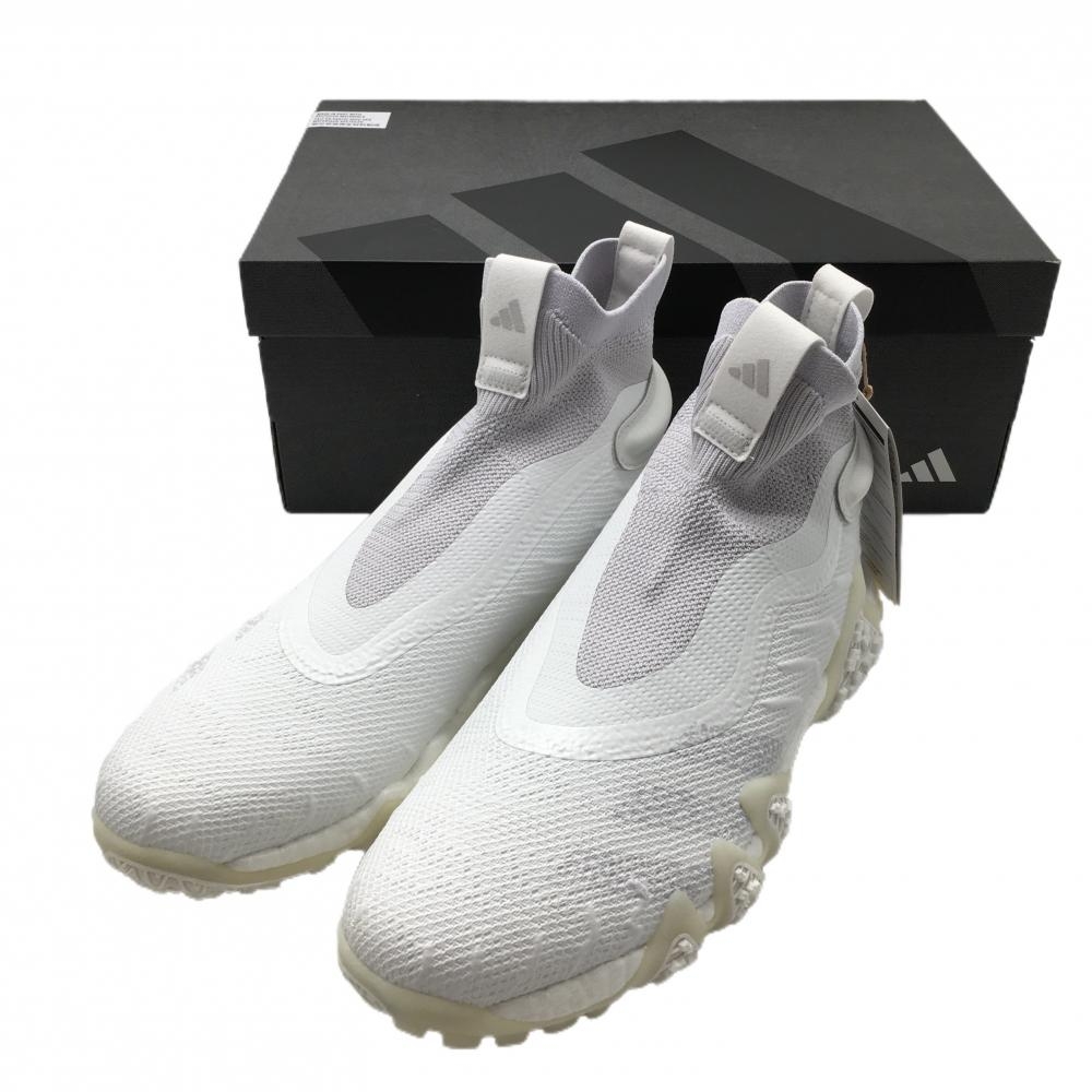 【新品】アディダス ゴルフシューズ  白×ライトグレー IG5358 スパイクレス コードカオス メンズ 26.5 ゴルフウェア 2023年モデル adidas