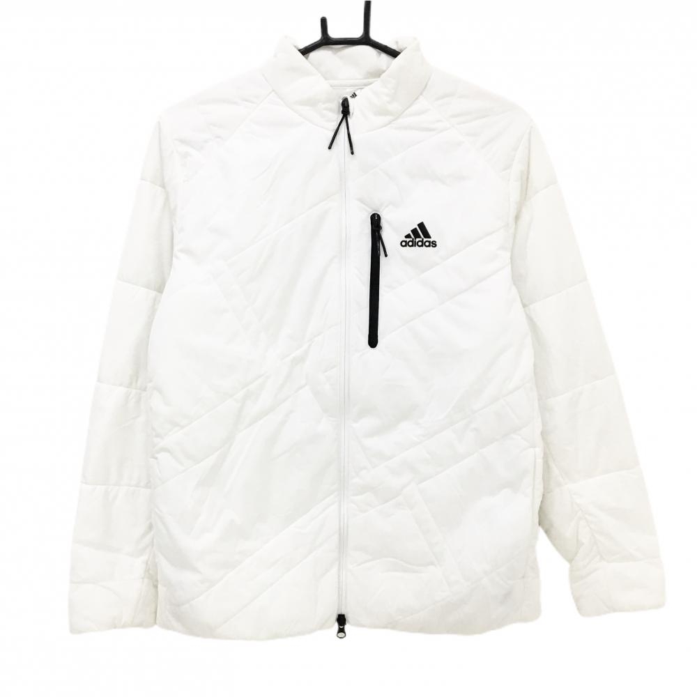 アディダス 中綿ジャケット 白×黒 胸ジップポケット メンズ M ゴルフウェア adidas
