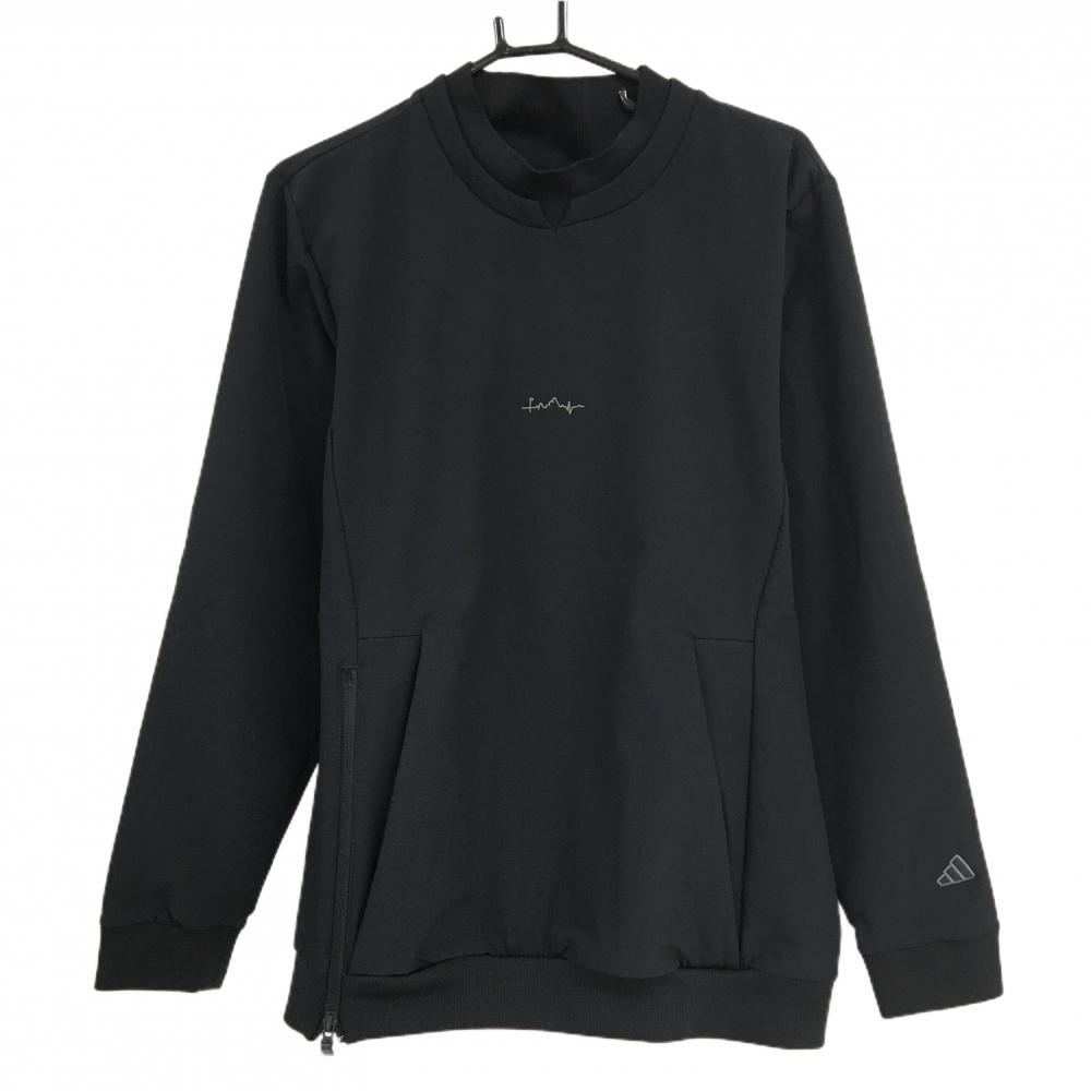 【超美品】アディダス トレーナー 黒 裏起毛 プルオーバー メンズ M ゴルフウェア 2023年モデル adidas