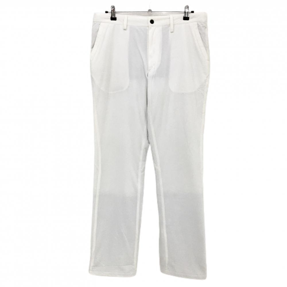 アディダス 中綿パンツ 白 3ラインシルバー 裾ドローコード  メンズ O/XG ゴルフウェア adidas