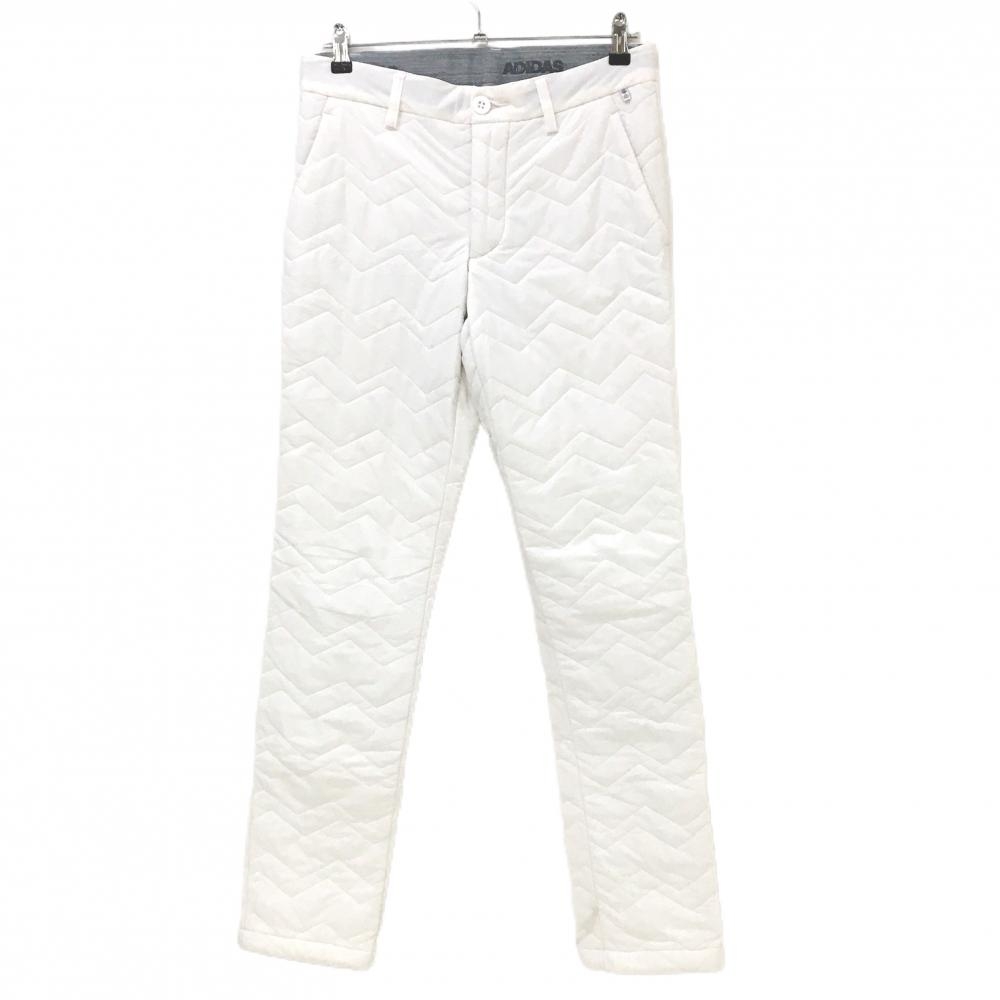 アディダス 中綿パンツ 白 ギザギザステッチ メンズ 82 ゴルフウェア adidas