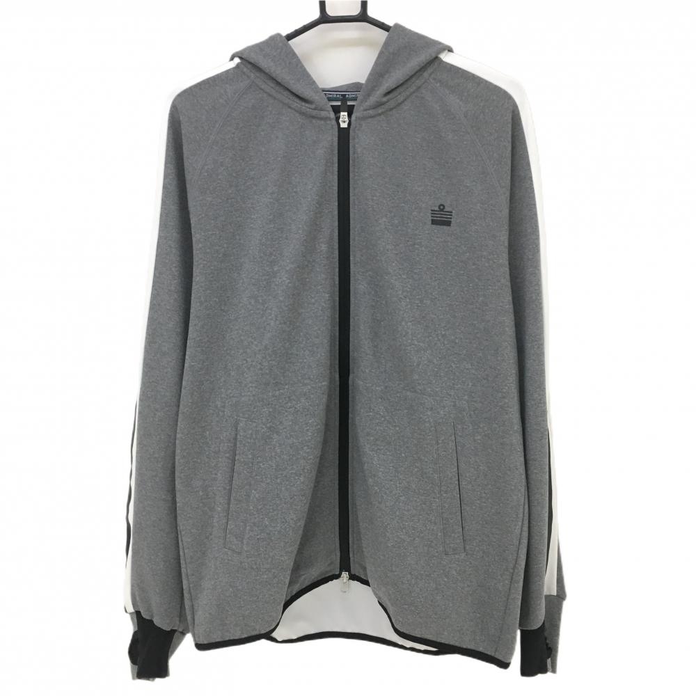 アドミラル ジップパーカー 杢グレー袖ライン  メンズ LL ゴルフウェア Admiral 画像