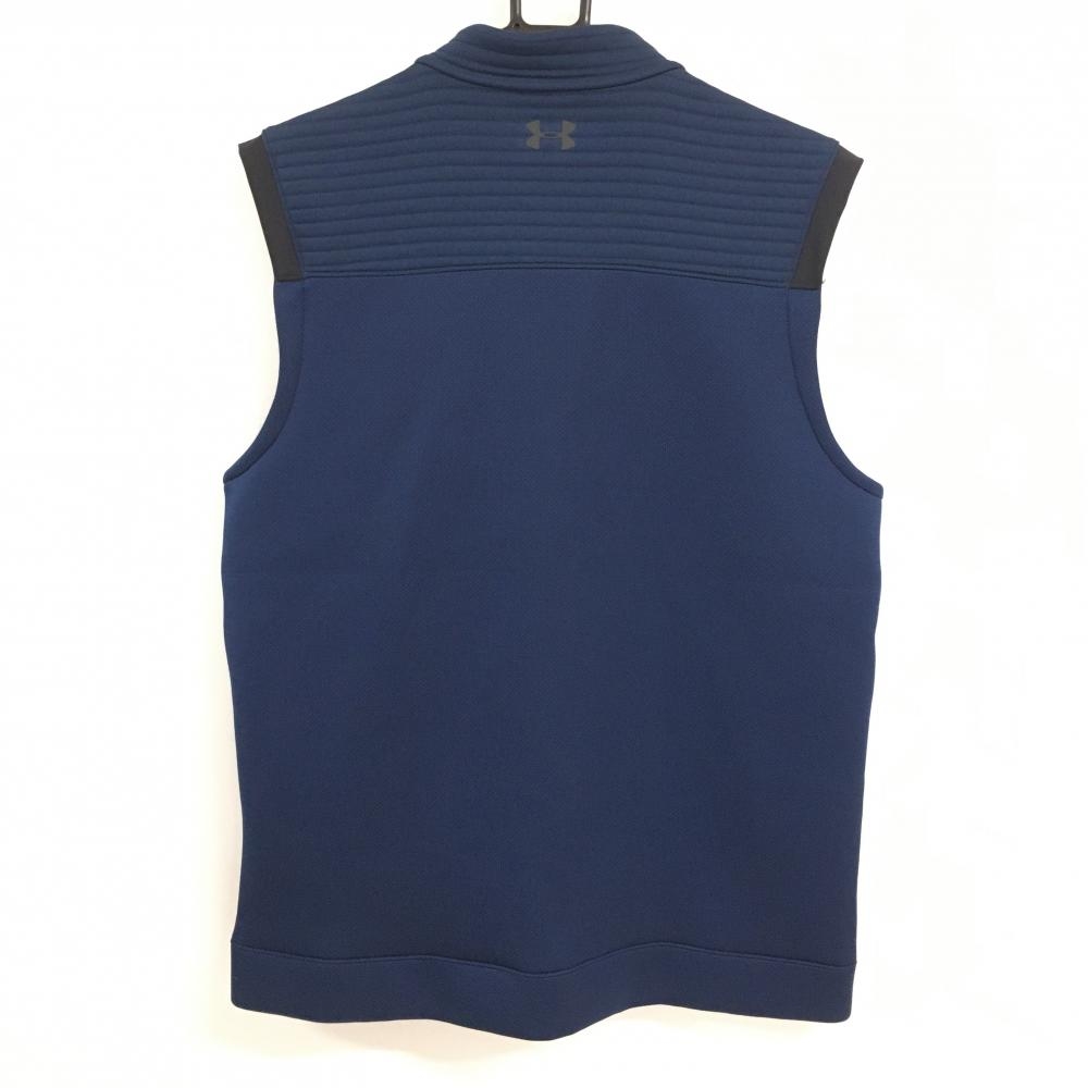 超美品】アンダーアーマー アウターベスト ネイビー ドット地模様 胸