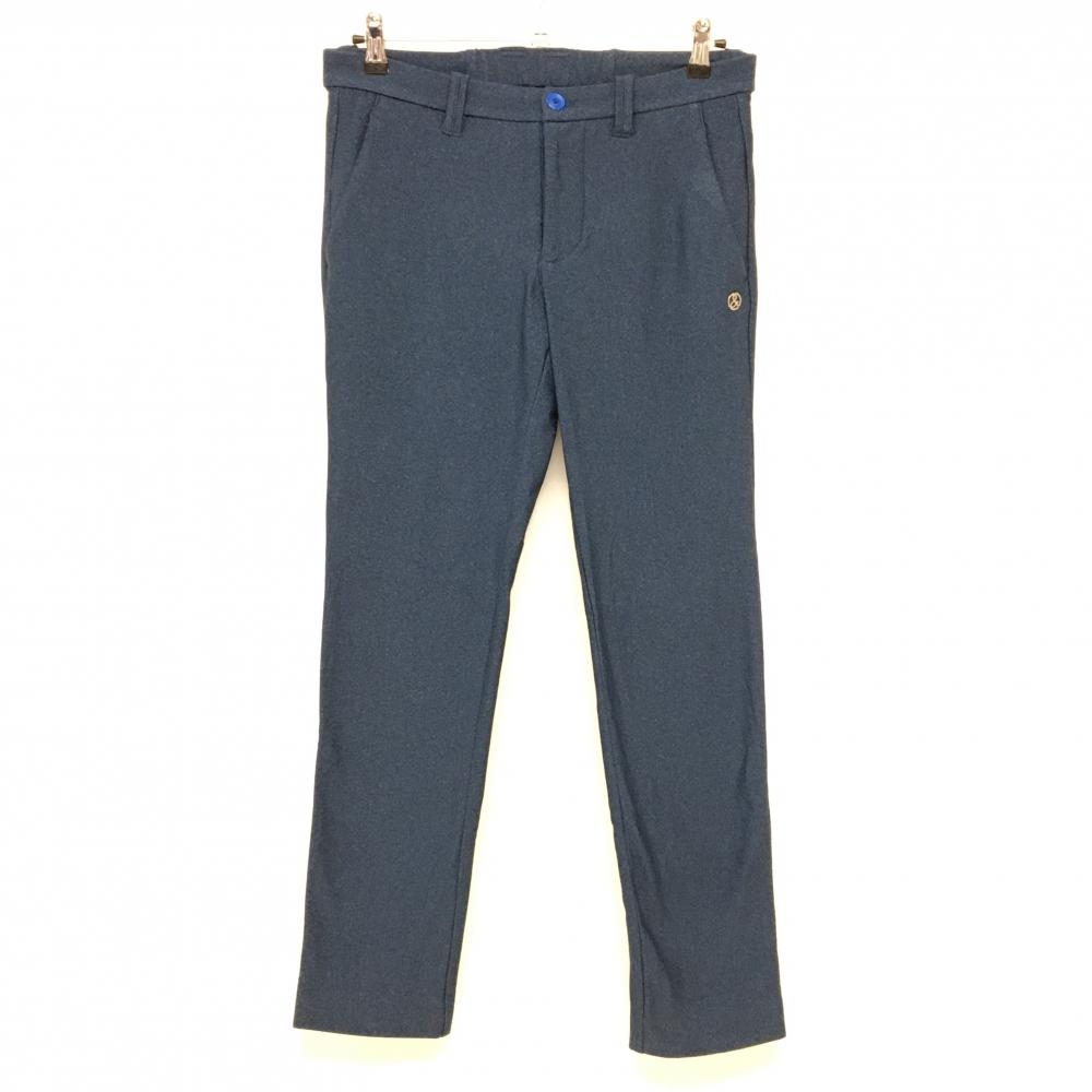 【美品】アンパスィ パンツ ネイビー ヘリンボーン柄 裏起毛  メンズ 82 ゴルフウェア and per se