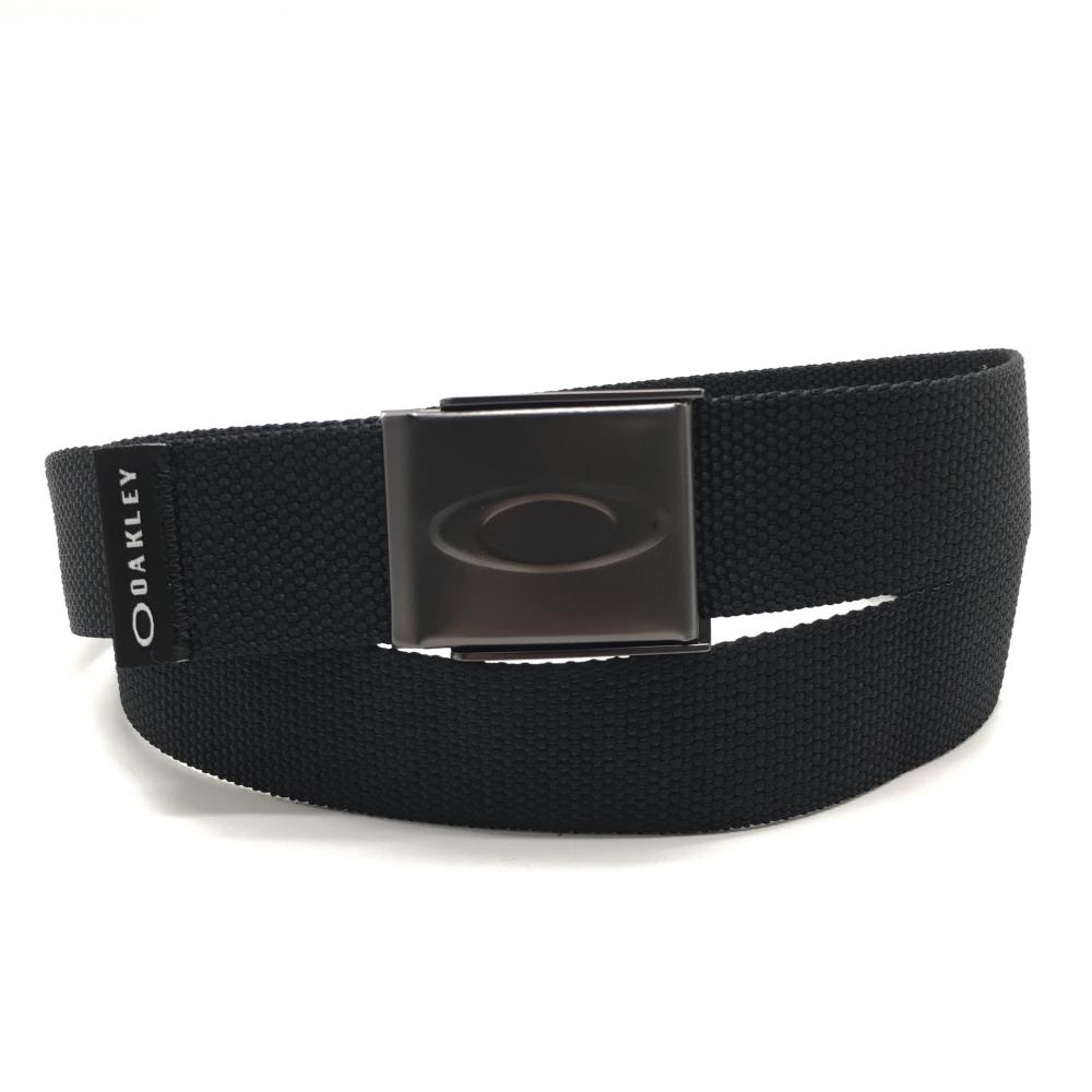 【美品】オークリー ガチャベルト 黒 ロゴ型押し  メンズ  ゴルフウェア Oakley