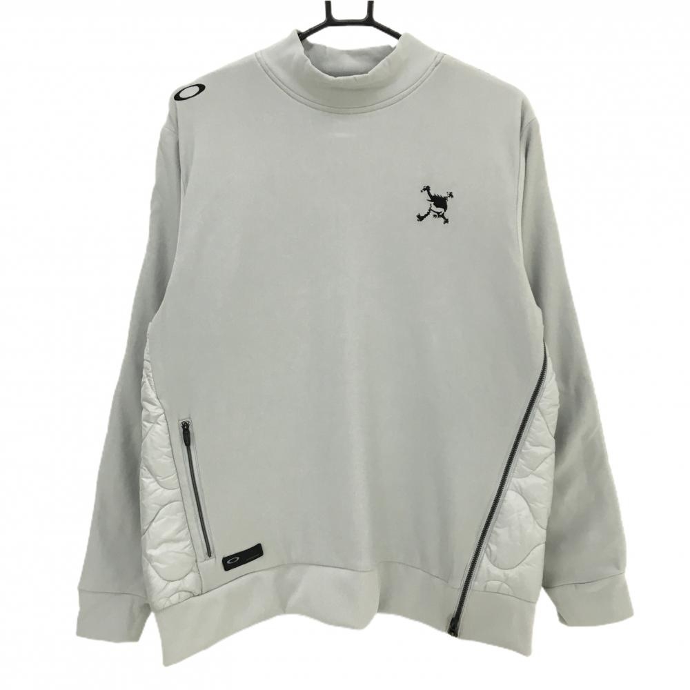 【超美品】オークリー 中綿切替トレーナー グレー 背面中綿 吸汗速乾 裏起毛 メンズ XL ゴルフウェア 2024年モデル Oakley