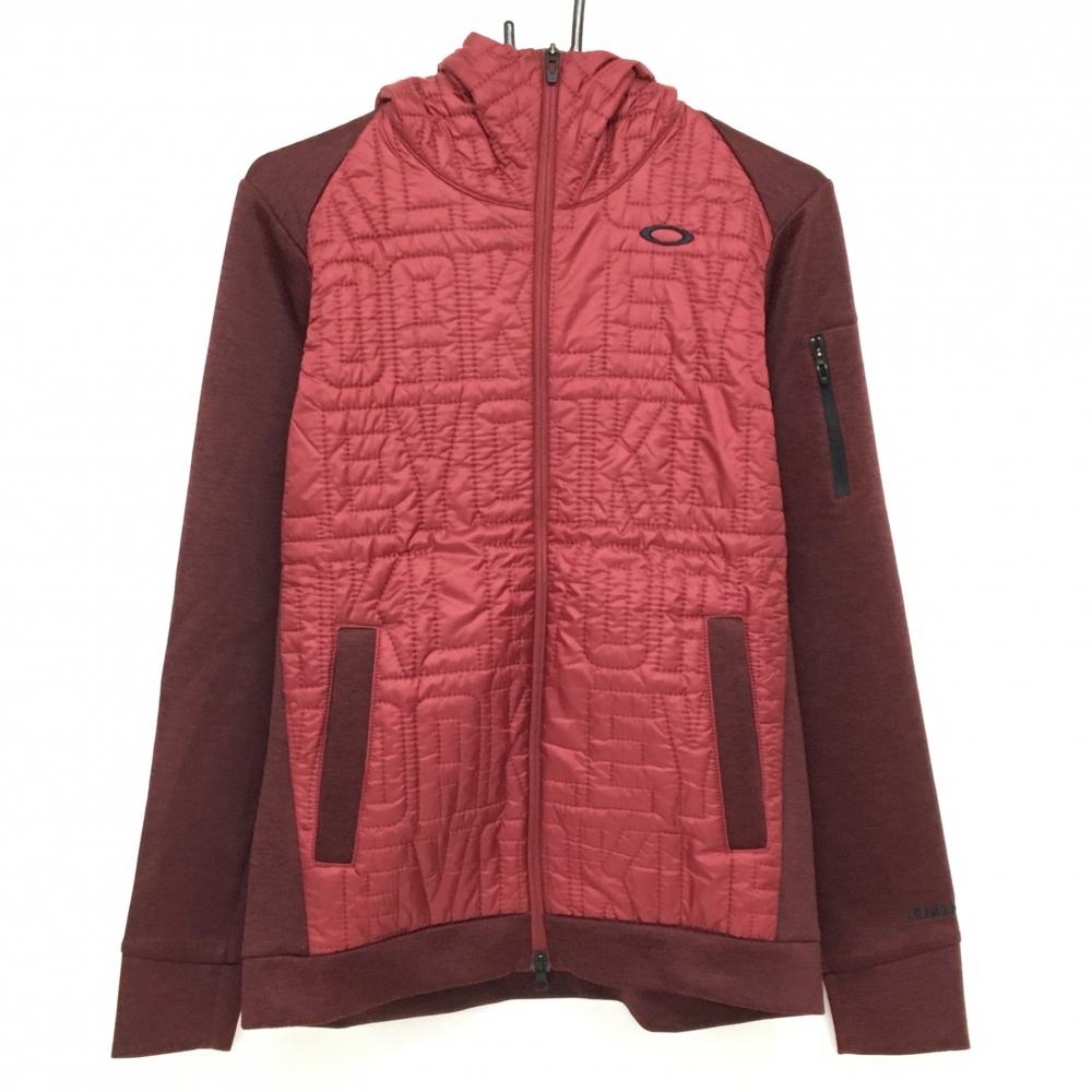 オークリー 中綿切替ジャケット ボルドー 前身頃中綿 フード メンズ M ゴルフウェア Oakley