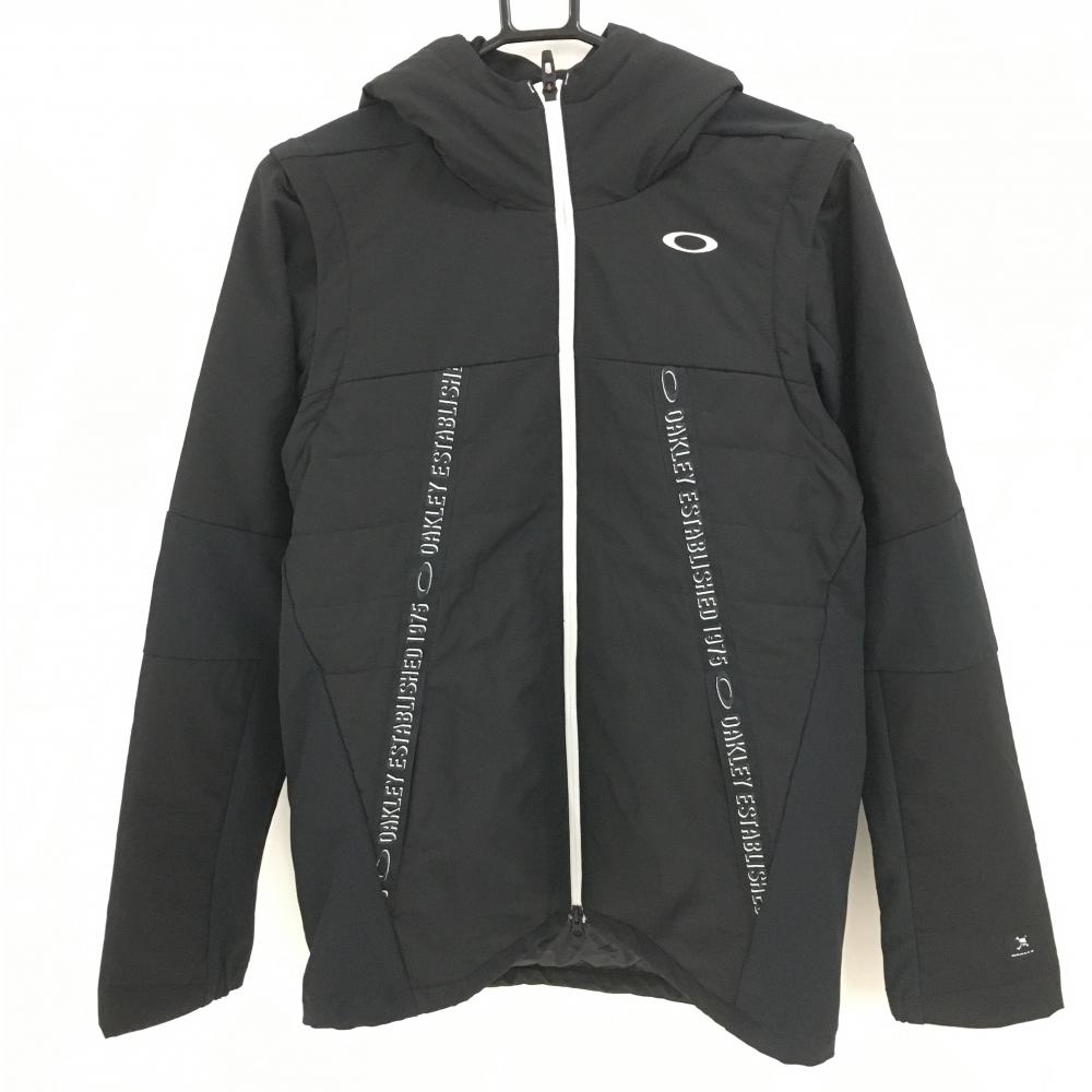 【新品】オークリー 2WAY中綿ジップパーカー 黒 袖着脱可 ジャケット メンズ L ゴルフウェア Oakley