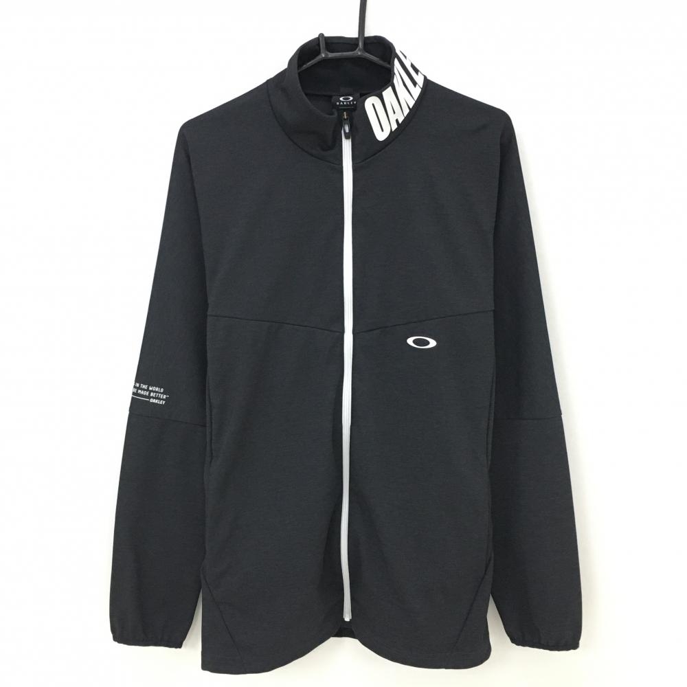 高品質，定番 【超美品】オークリー ジャケット ダークグレー×白 ネックロゴ メンズ 2XL ゴルフウェア 2023年モデル Oakley