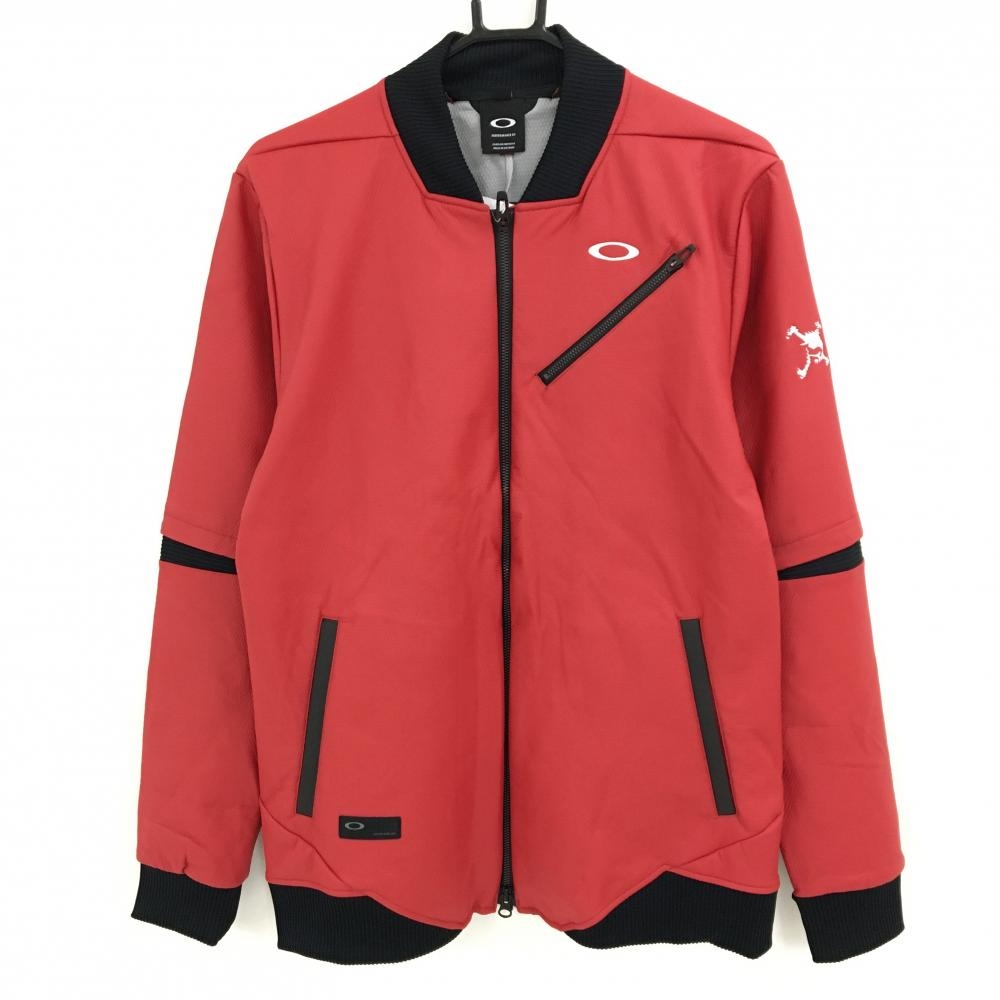 【新品】オークリー ジャケットブルゾン レッド 撥水 防風 ストレッチ 軽量 メンズ L ゴルフウェア Oakley
