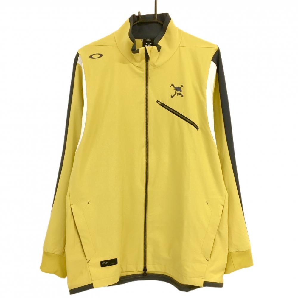 【美品】オークリー ジャケット マスターとイエロー×グレー 裾ドローコード  メンズ 2XL ゴルフウェア Oakley