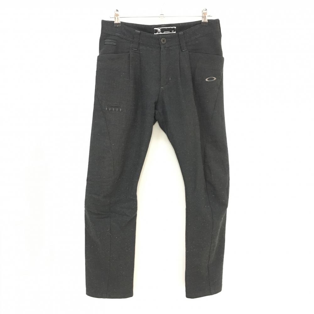 オークリー パンツ ダークグレー ヘリンボーン ウール混 メンズ 33 ゴルフウェア Oakley