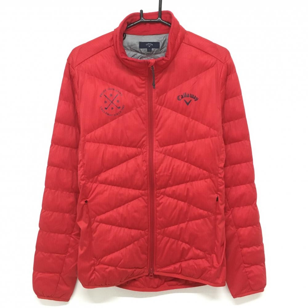 【美品】キャロウェイ 中綿ジャケット レッド ストライプ  メンズ L ゴルフウェア Callaway