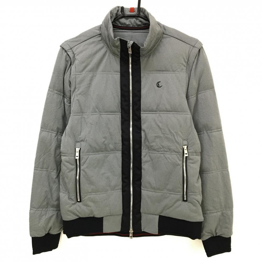 【美品】キャロウェイ レッドレーベル 2WAY中綿ジャケット 黒×グレー ブロックチェック 袖着脱可 メンズ M ゴルフウェア Callaway