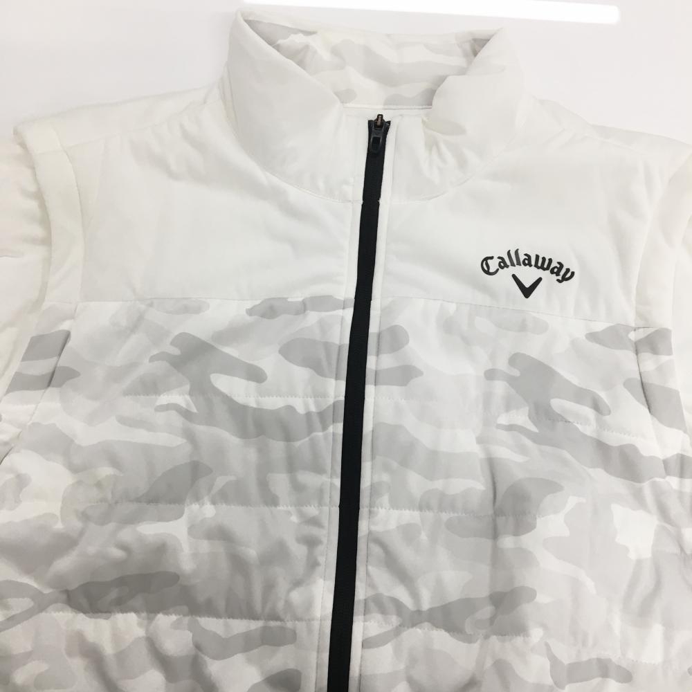 キャロウェイ 2WAY中綿ジャケット 白×ライトグレー 身頃迷彩柄