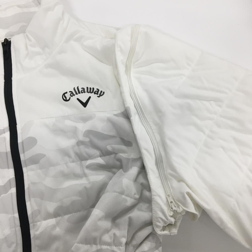 キャロウェイ 2WAY中綿ジャケット 白×ライトグレー 身頃迷彩柄