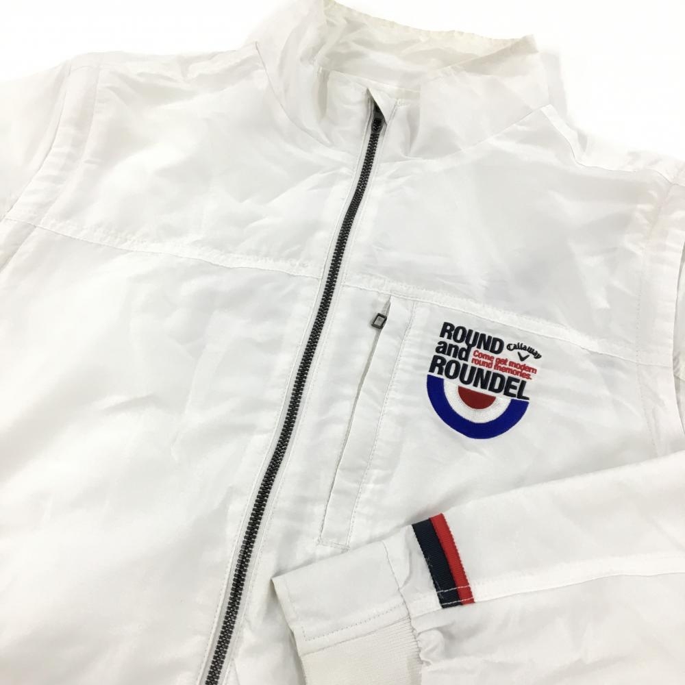 キャロウェイ 2WAYジャケット 白 地模様 裏メッシュ 袖着脱可 メンズ M