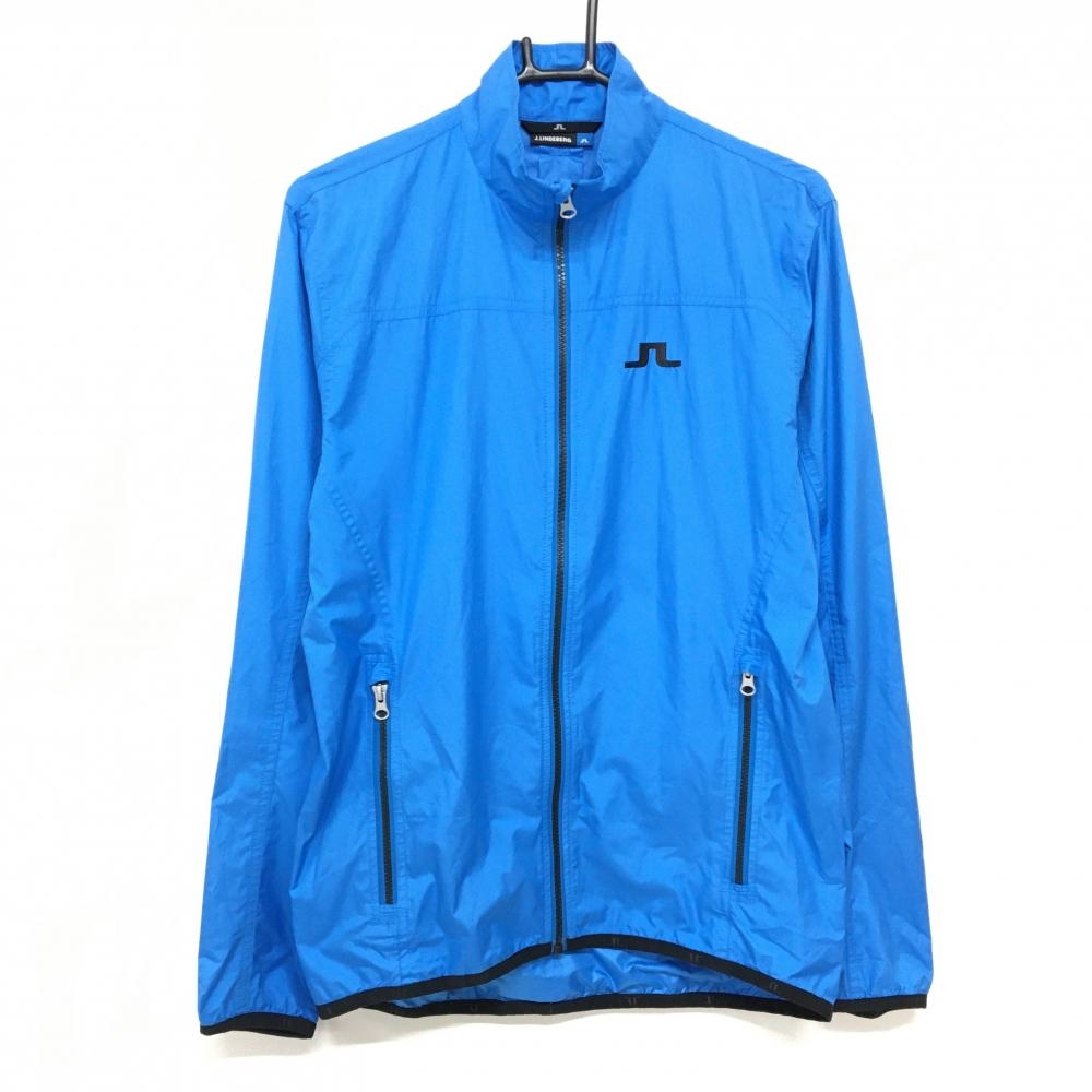 超美品】ジェイリンドバーグ ジャケット ブルー 薄手 ロゴ メンズ S