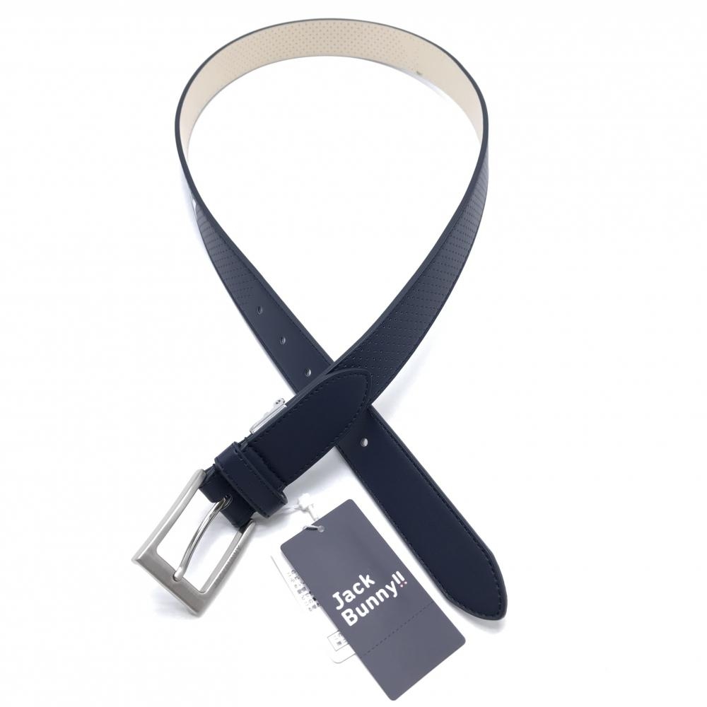 未使用品！Jack Bunny ジャックバニー　ゴルフ　ベルト　パンチング 新品】ジャックバニー ベルト ネイビー 一部パンチング シルバー