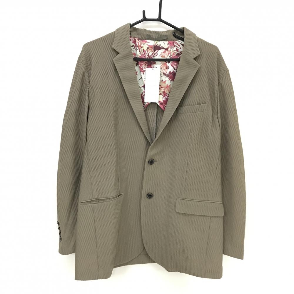 【新品】ゾーイ テーラードジャケット カーキ 凸凹織生地 薄手 メンズ 3(L) ゴルフウェア ZOY