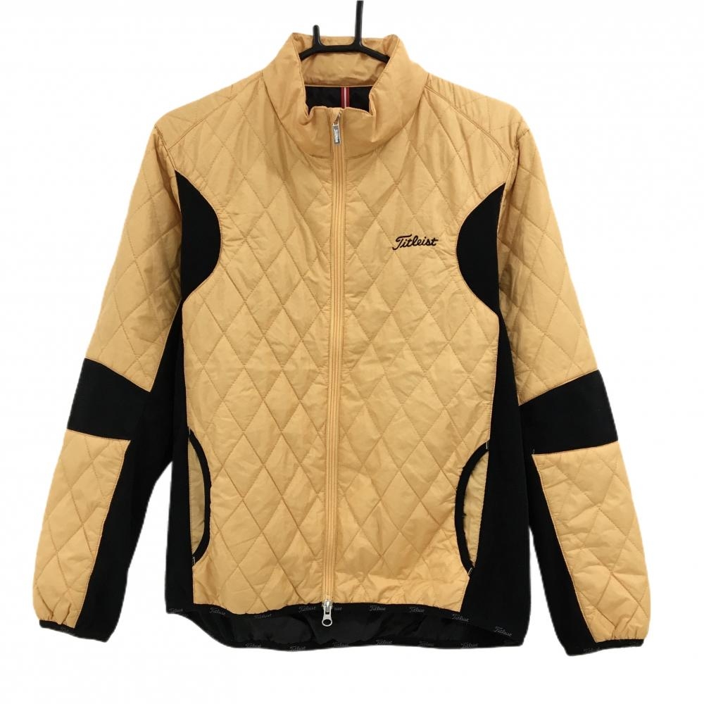 タイトリスト 中綿切替ジャケット オレンジ×黒 キルティング 一部フリース ロゴ刺しゅう メンズ M ゴルフウェア TITLEIST
